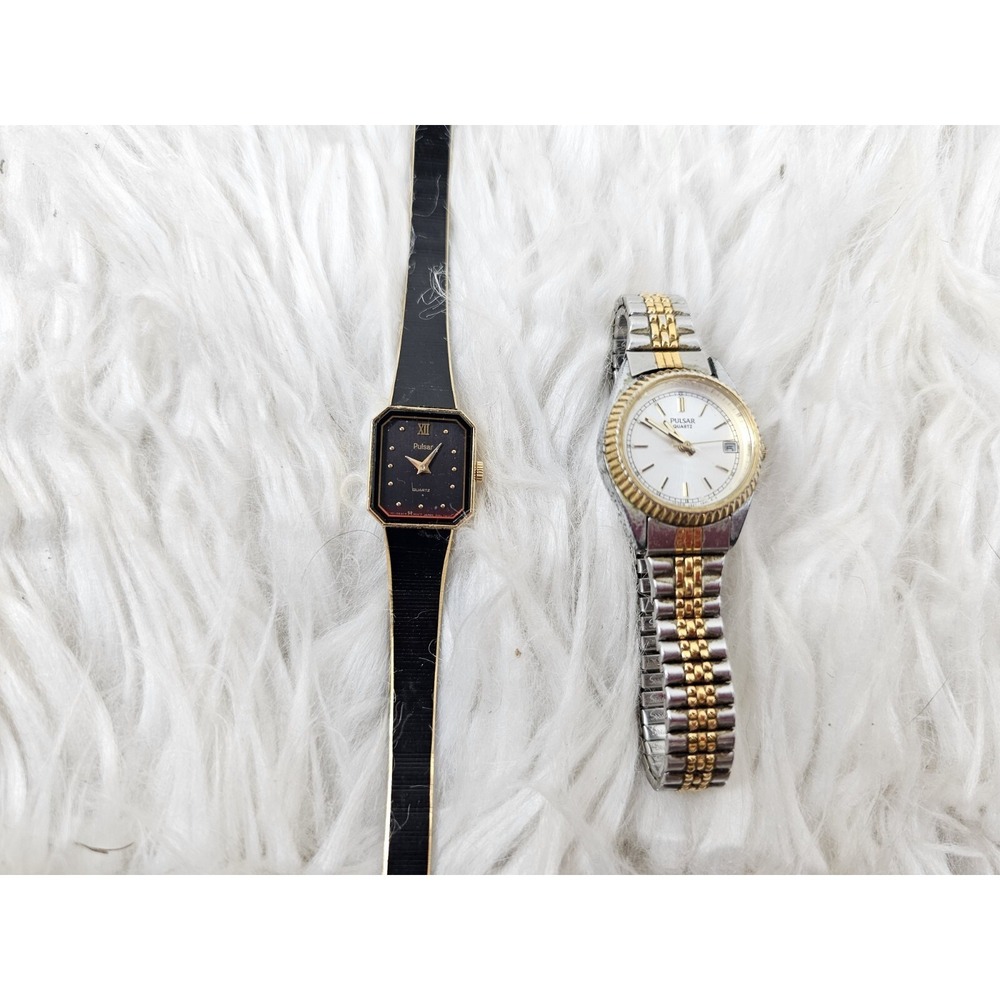 2 Pulsar Watches -PXX006 Women's Dress Stainless Steel Two-Tone Calendar Quartz - Picture 1 of 13